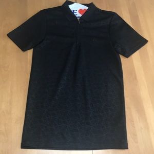 Patterned Zipper Polo